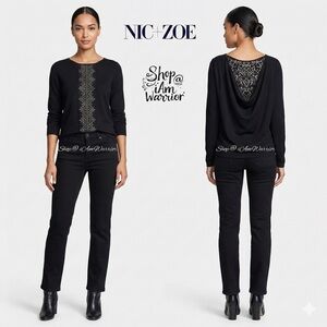Nic + Zoe draped back light weight sweater top *shop@iamwarrior